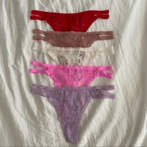 NWT vs pink lace strappy thong